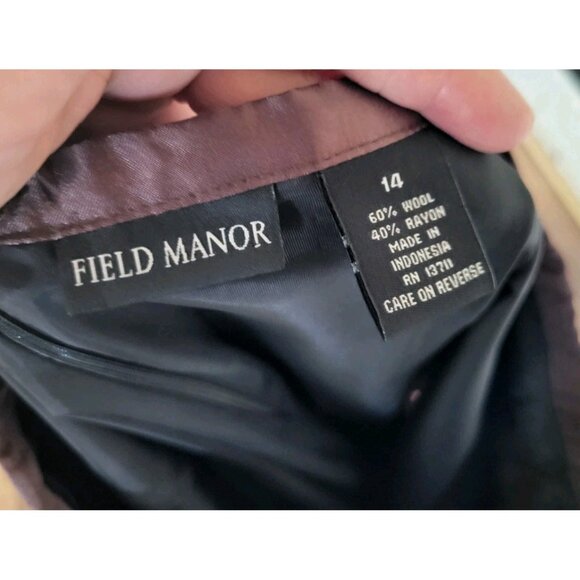 Vtg Field Manor Dark Multicolor Wool Blend Ruffle Hem Cottage Midi Skirt 14 - Picture 5 of 6